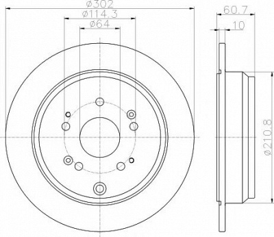 HELLA PAGID 8dd355119221 -  Тормозной диск